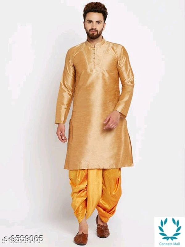 Stylish Men's Kurta Set - M, Top And Bottom Fabric:Silk, Multipack:1